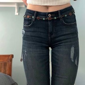 NWOT Zara Mid-Rise Asymmetrical Hem Skinny Jeans